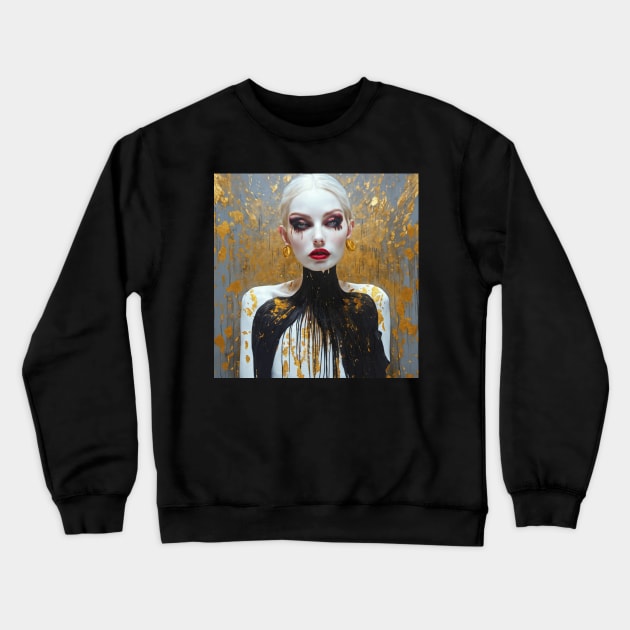 women's paintings Surrealism art watercoler artist Crewneck Sweatshirt by nonagobich